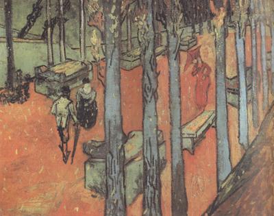 Les Alyscamps,Falling Autumn Leaves (nn04), Vincent Van Gogh